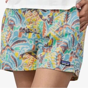 Patagonia Girls Funhoggers Thriving Planet Lago Blue Baggies‎ Shorts